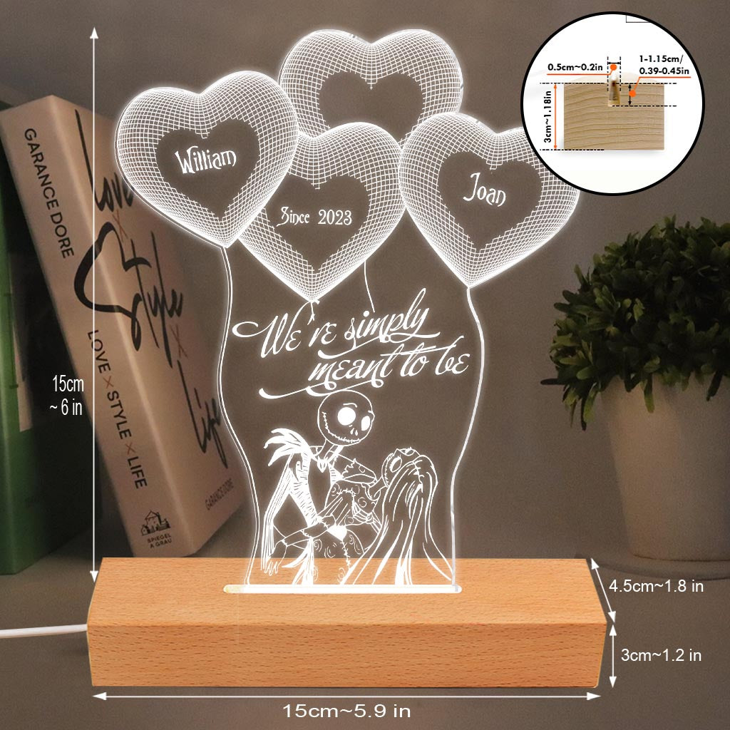 Personalized Couple Acrylic Plaque Light Base Heart Design Gift Shaped Plaque Light Base GradoCreations