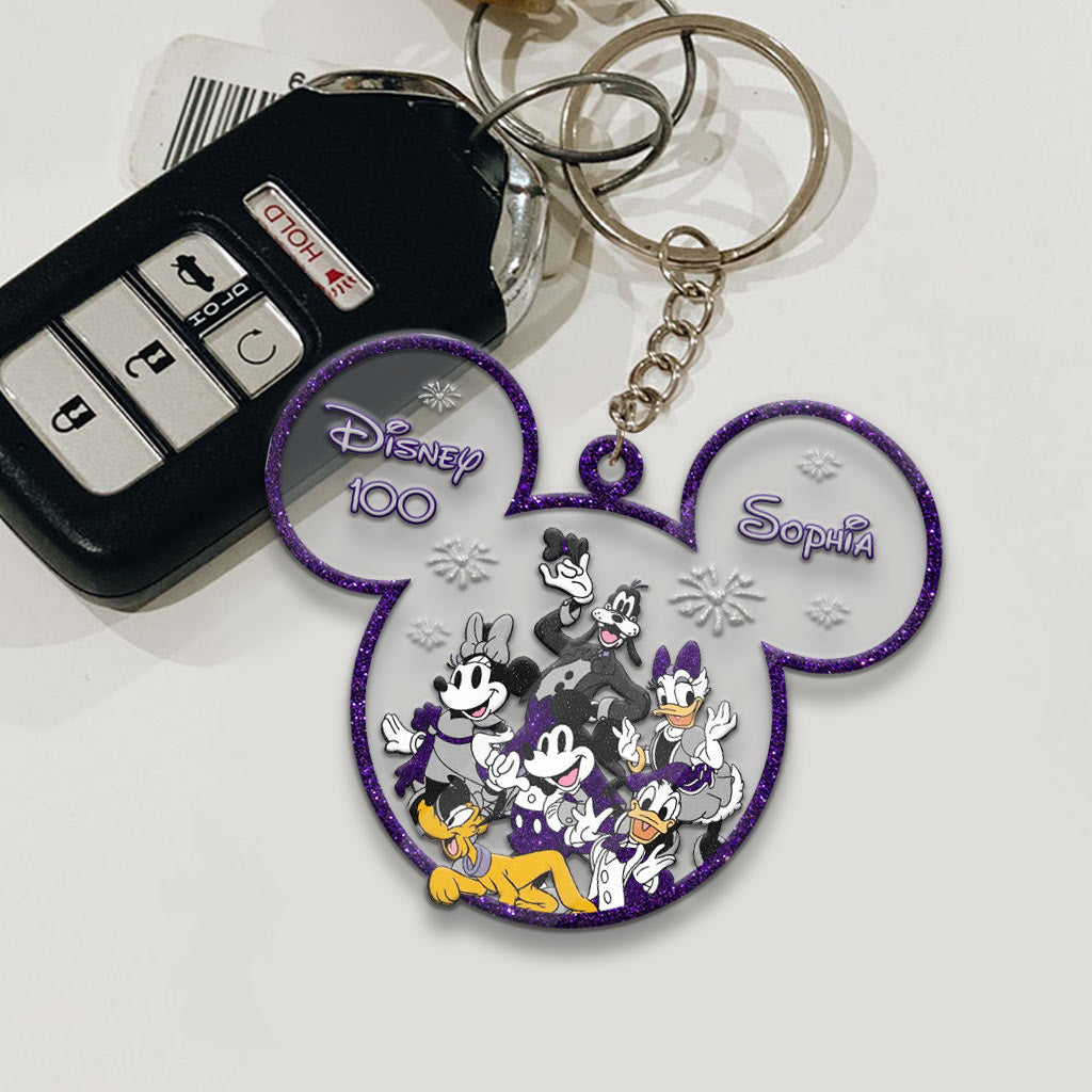 Personalized Disney 100 Keychain Custom Name Gift for Kids Keychain GradoCreations