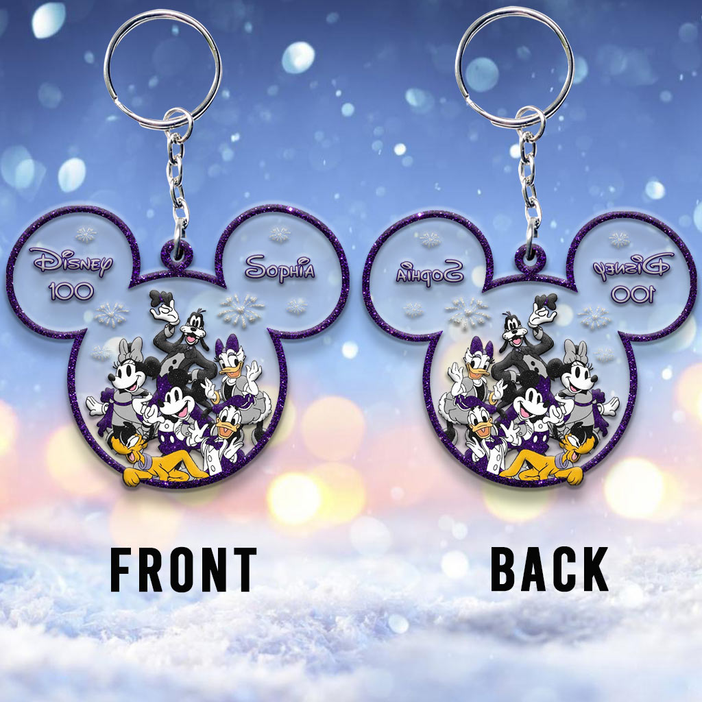 Personalized Disney 100 Keychain Custom Name Gift for Kids Keychain GradoCreations
