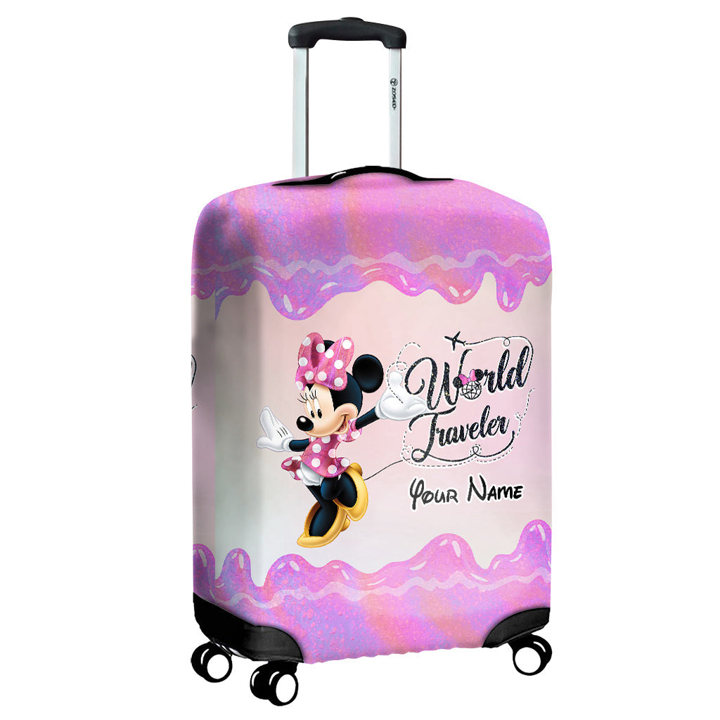 Personalized Luggage Cover with Minnie Mouse Design for Travelers Luggage Cover GradoCreations