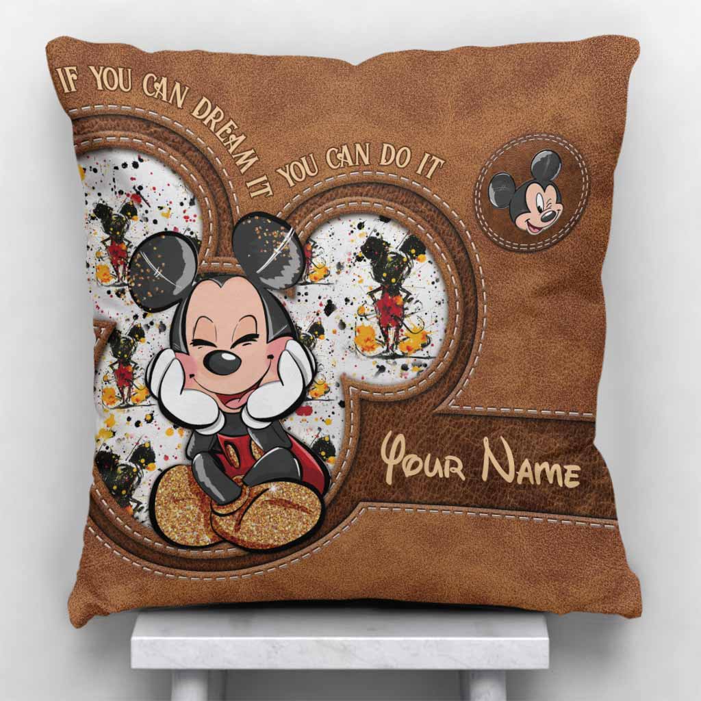 Personalized Mickey Mouse Throw Pillow Custom Name Gift Idea Throw Pillow GradoCreations