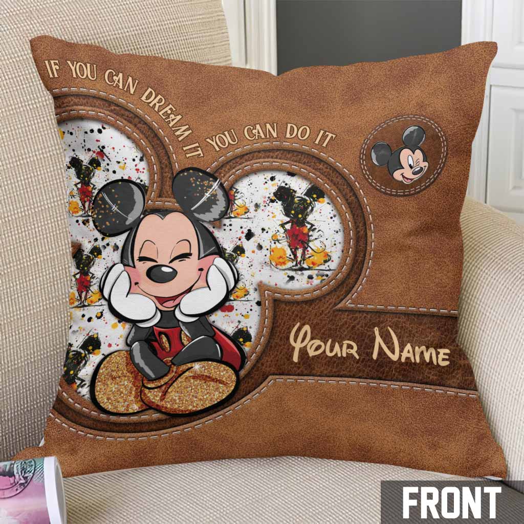 Personalized Mickey Mouse Throw Pillow Custom Name Gift Idea Throw Pillow GradoCreations