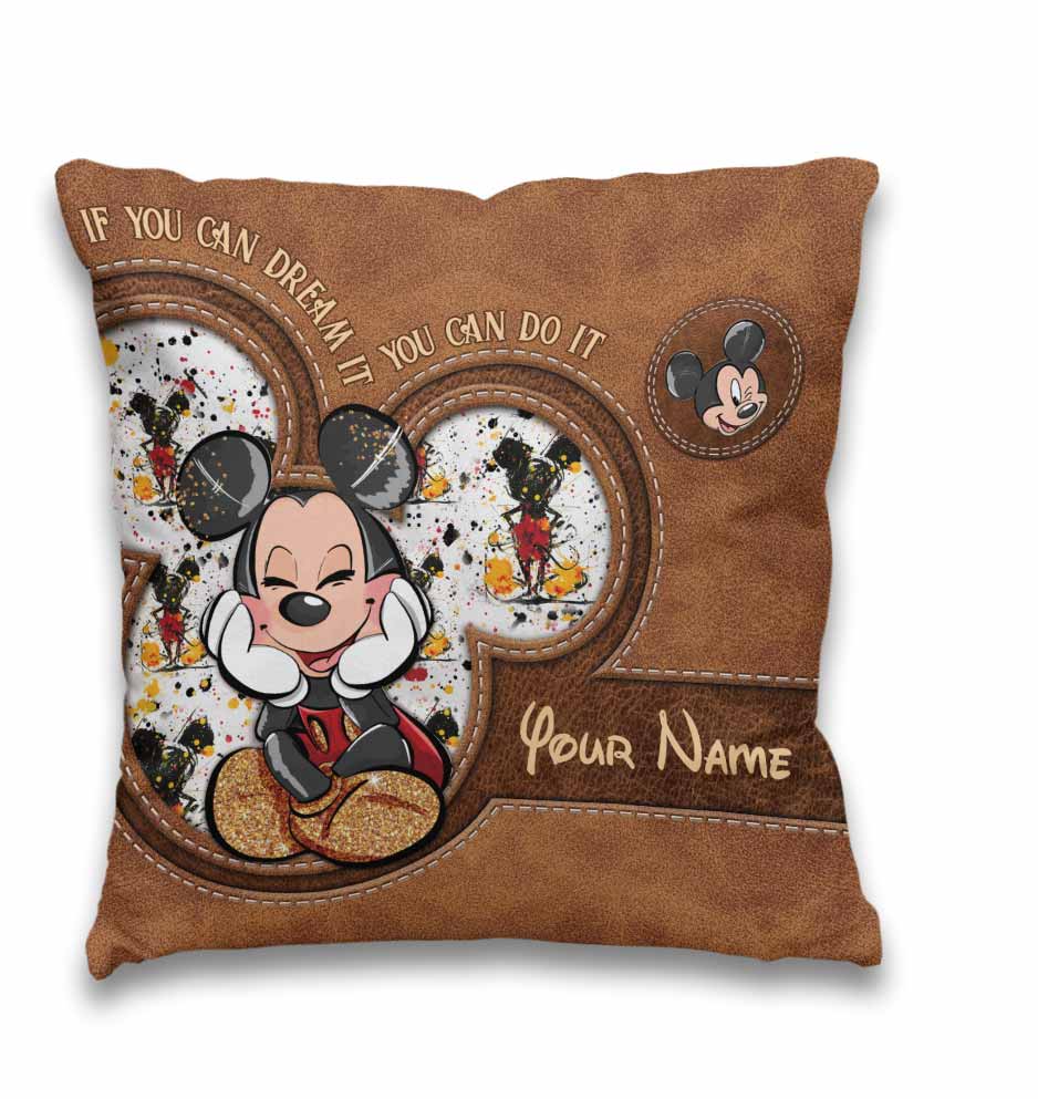 Personalized Mickey Mouse Throw Pillow Custom Name Gift Idea Throw Pillow GradoCreations