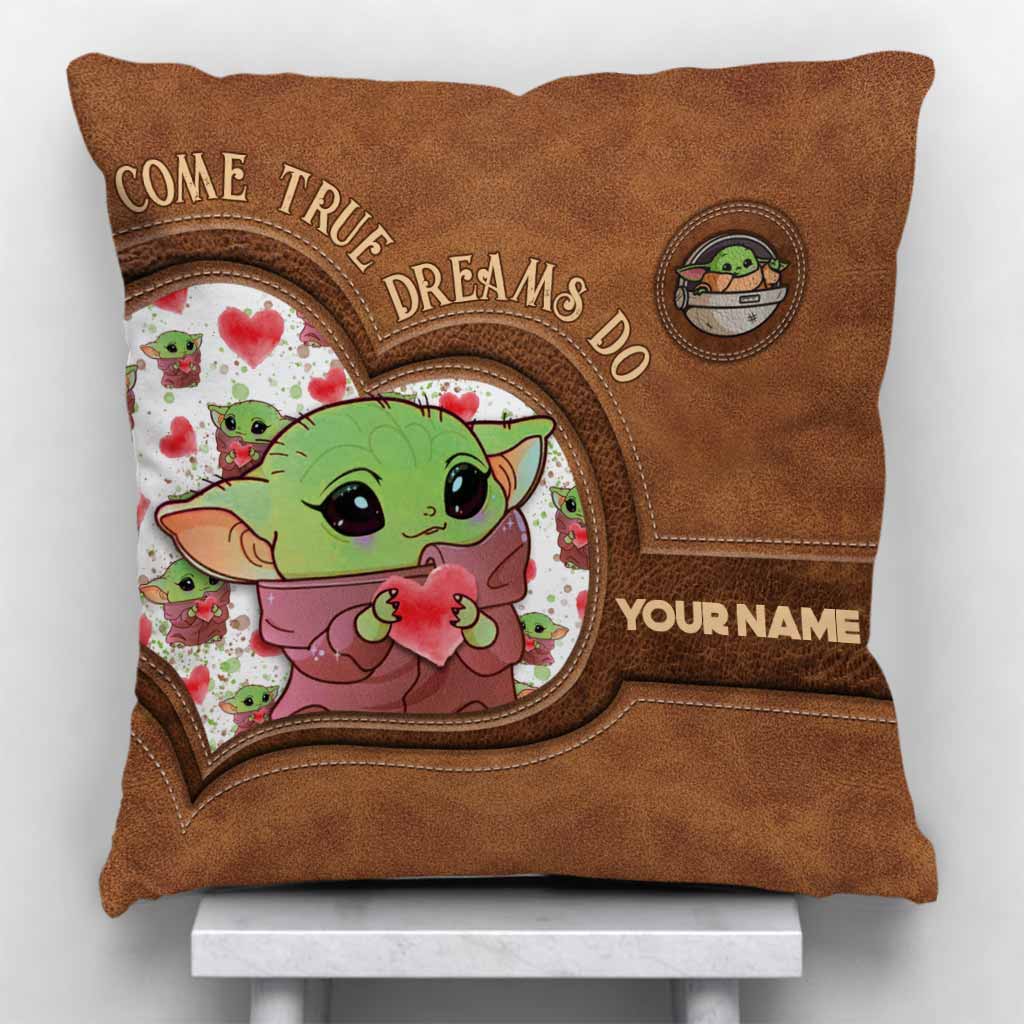 Personalized Leather Pattern Throw Pillow Custom Name Gift for Mom Throw Pillow GradoCreations