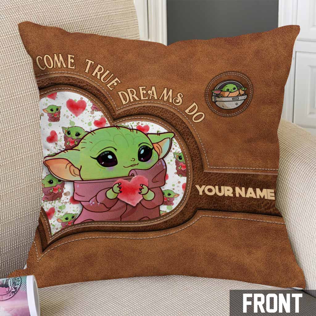 Personalized Leather Pattern Throw Pillow Custom Name Gift for Mom Throw Pillow GradoCreations