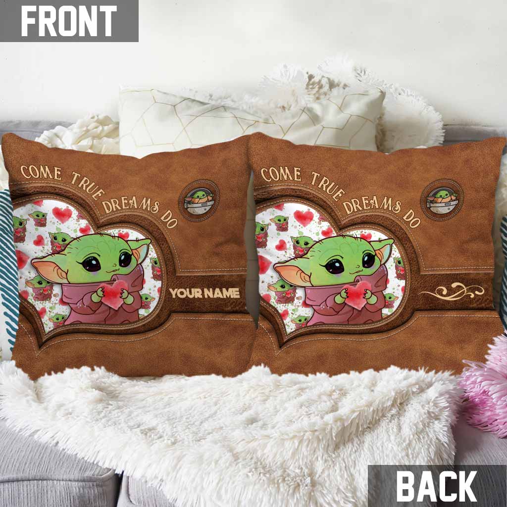 Personalized Leather Pattern Throw Pillow Custom Name Gift for Mom Throw Pillow GradoCreations