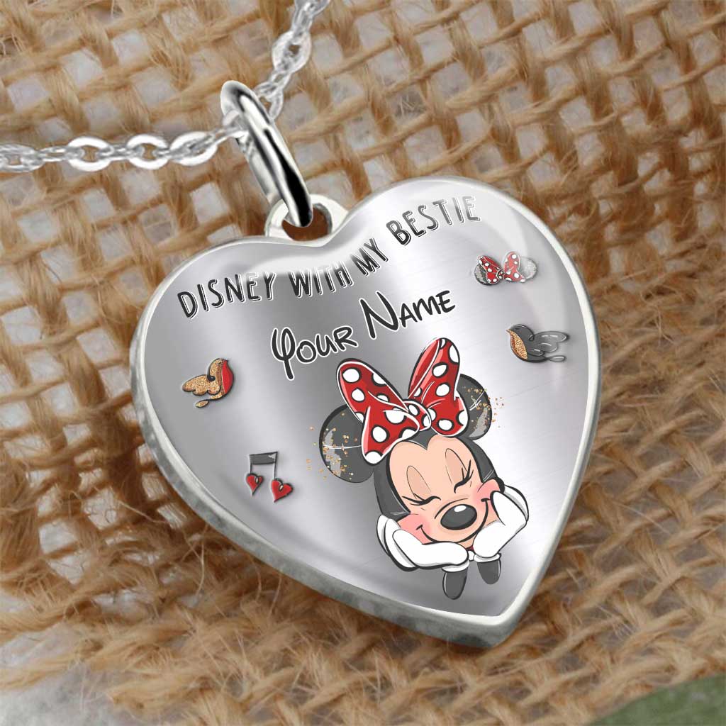 Personalized Heart Pendant Necklace with Custom Name Gift for Bestie Heart Pendant Necklace GradoCreations