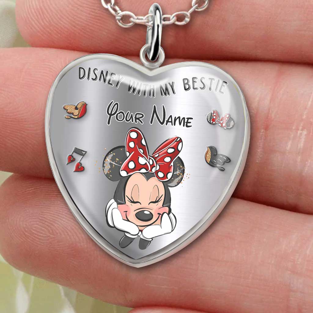 Personalized Heart Pendant Necklace with Custom Name Gift for Bestie Heart Pendant Necklace GradoCreations