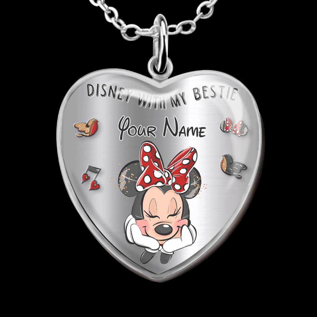 Personalized Heart Pendant Necklace with Custom Name Gift for Bestie Heart Pendant Necklace GradoCreations