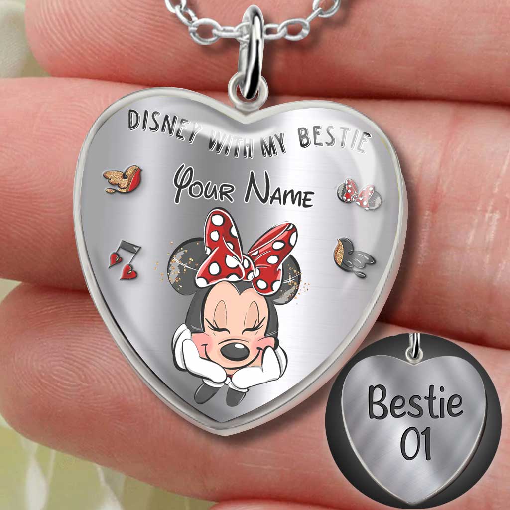 Personalized Heart Pendant Necklace with Custom Name Gift for Bestie Heart Pendant Necklace GradoCreations