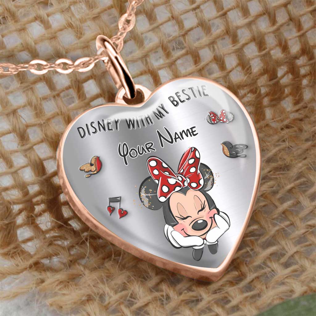 Personalized Heart Pendant Necklace with Custom Name Gift for Bestie Heart Pendant Necklace GradoCreations