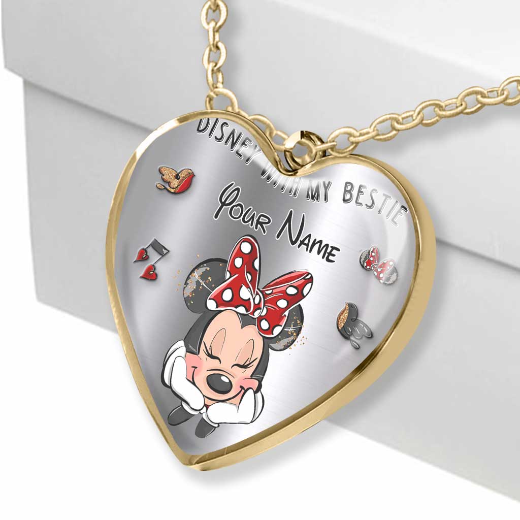 Personalized Heart Pendant Necklace with Custom Name Gift for Bestie Heart Pendant Necklace GradoCreations