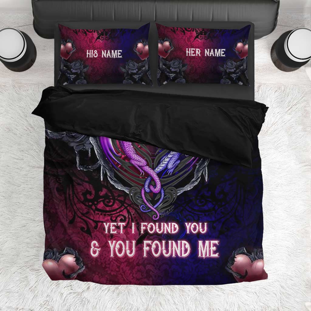 Personalized Dragon Quilt Set Custom Names Romantic Gift Quilt Set GradoCreations
