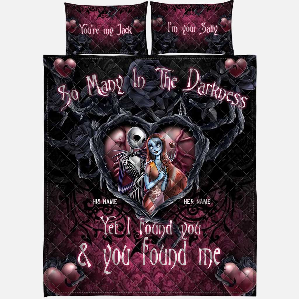 Personalized Nightmare Quilt Set with Custom Names for Halloween & Anniversary Quilt Set GradoCreations