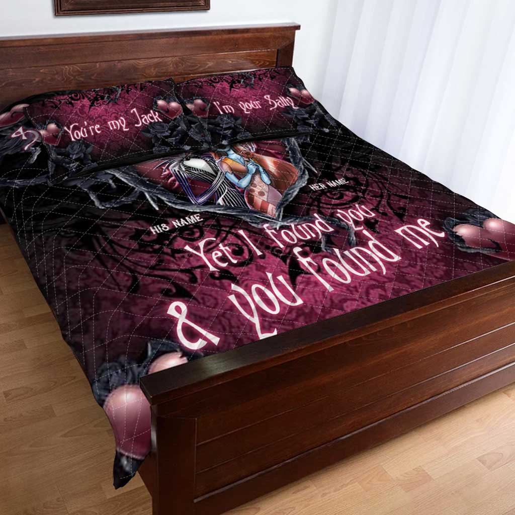Personalized Nightmare Quilt Set with Custom Names for Halloween & Anniversary Quilt Set GradoCreations