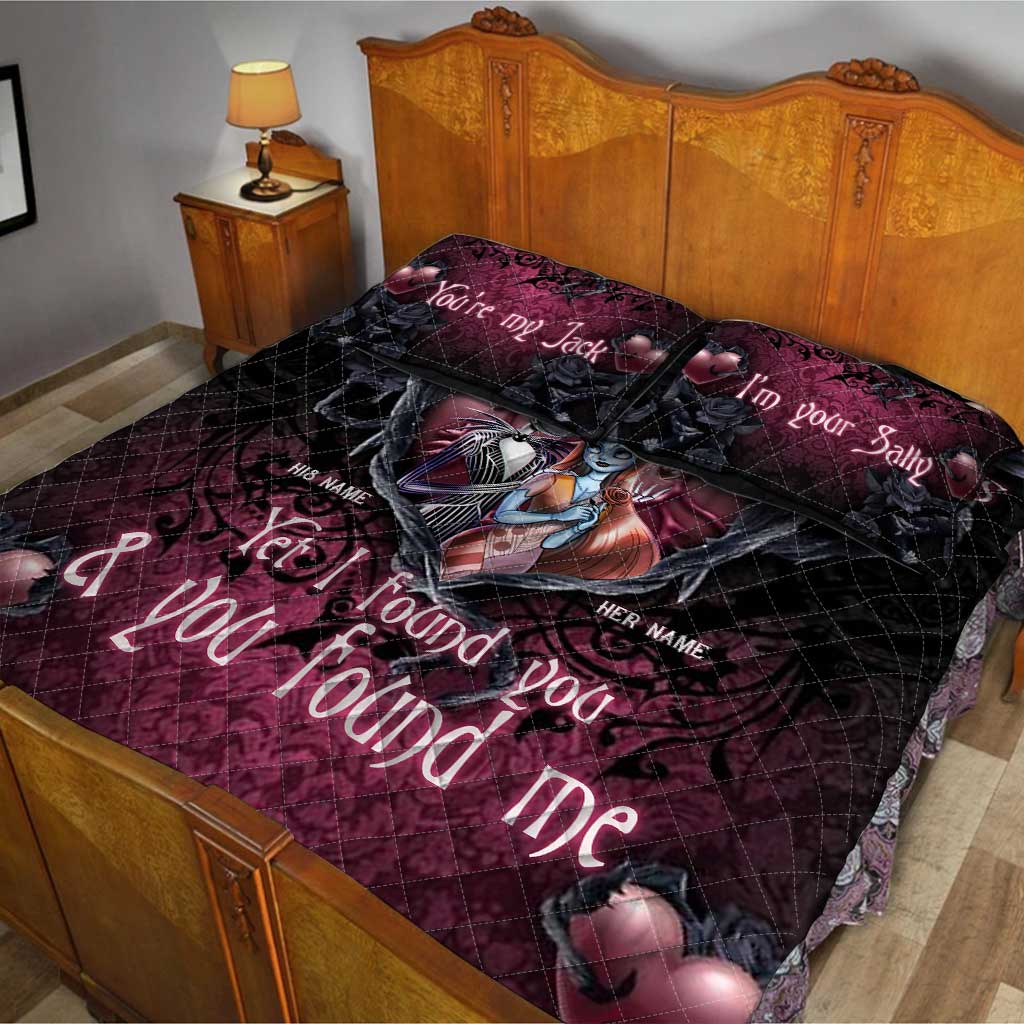 Personalized Nightmare Quilt Set with Custom Names for Halloween & Anniversary Quilt Set GradoCreations