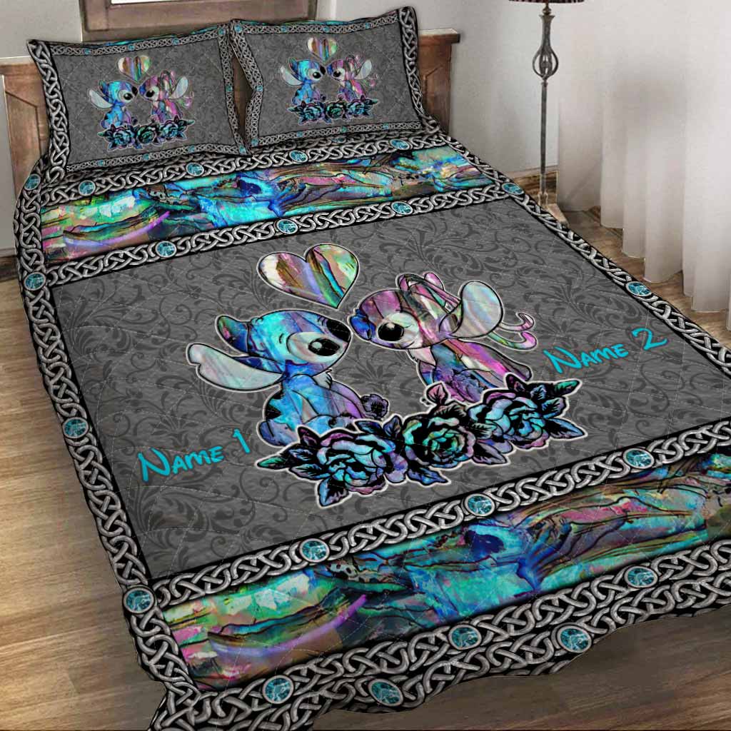Personalized Ohana Quilt Set Custom Names Unique Gift for Couples Quilt Set GradoCreations
