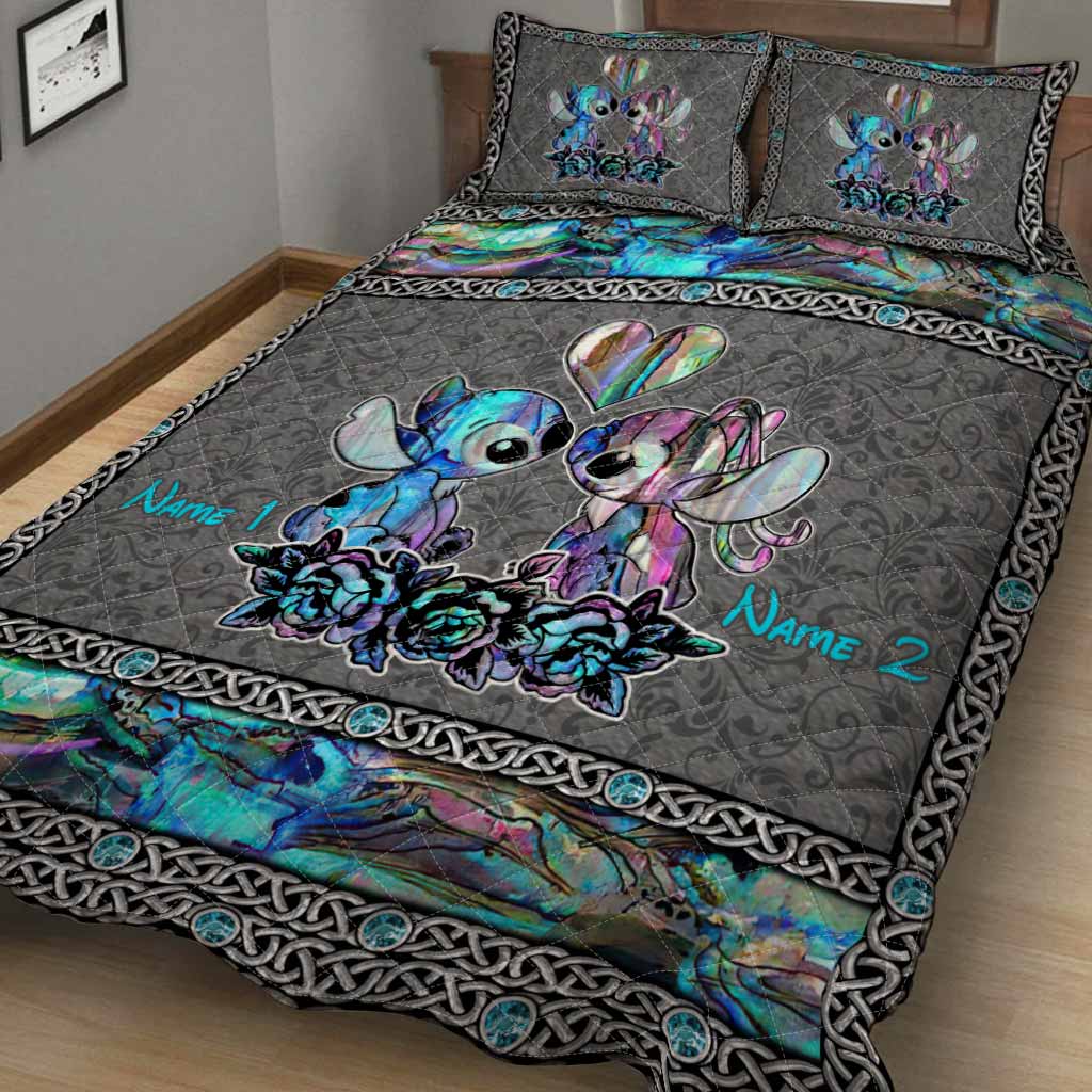 Personalized Ohana Quilt Set Custom Names Unique Gift for Couples Quilt Set GradoCreations