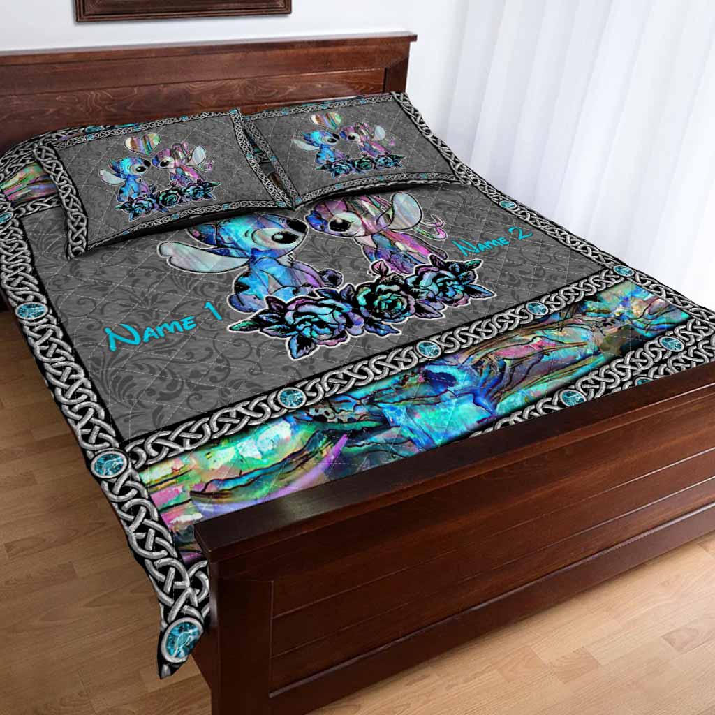 Personalized Ohana Quilt Set Custom Names Unique Gift for Couples Quilt Set GradoCreations