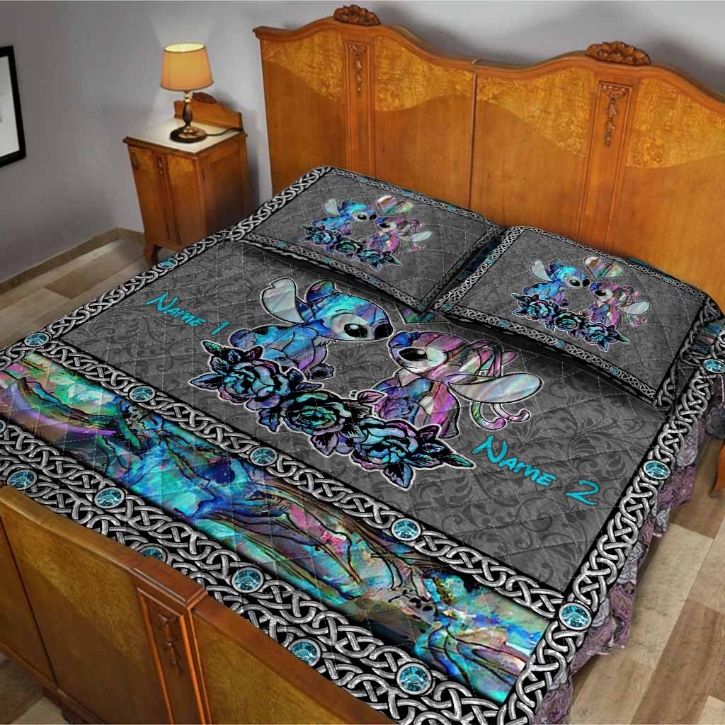 Personalized Ohana Quilt Set Custom Names Unique Gift for Couples Quilt Set GradoCreations