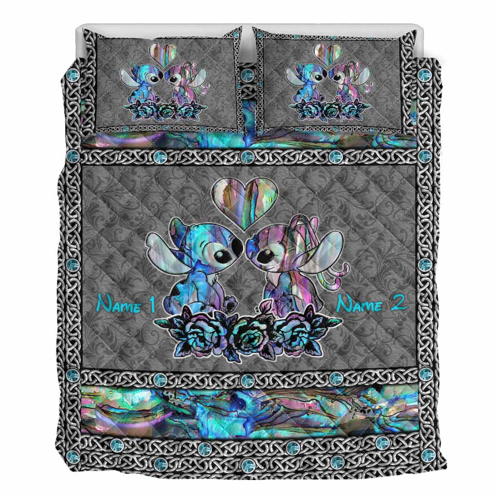Personalized Ohana Quilt Set Custom Names Unique Gift for Couples Quilt Set GradoCreations
