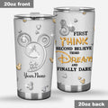 Personalized 20oz Tumbler Custom Name Dream Quote Gift for Graduation Tumbler GradoCreations