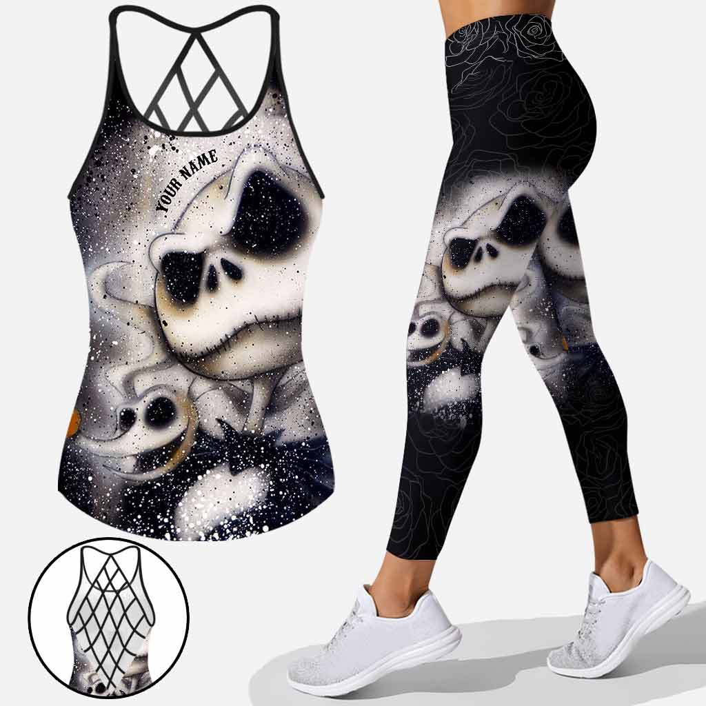 Custom Name Halloween Cross Tank Top & Leggings for Women Cross Tank Top & Leggings GradoCreations