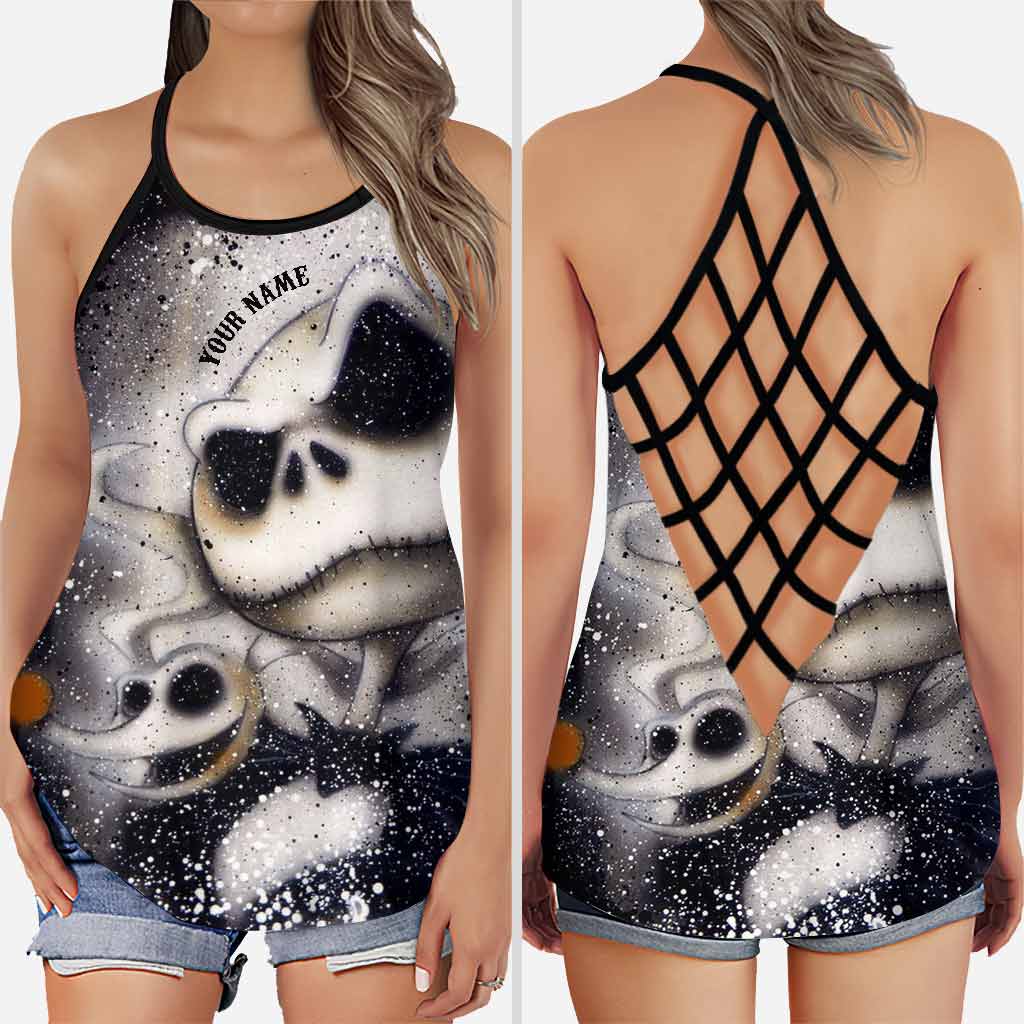 Custom Name Halloween Cross Tank Top & Leggings for Women Cross Tank Top & Leggings GradoCreations