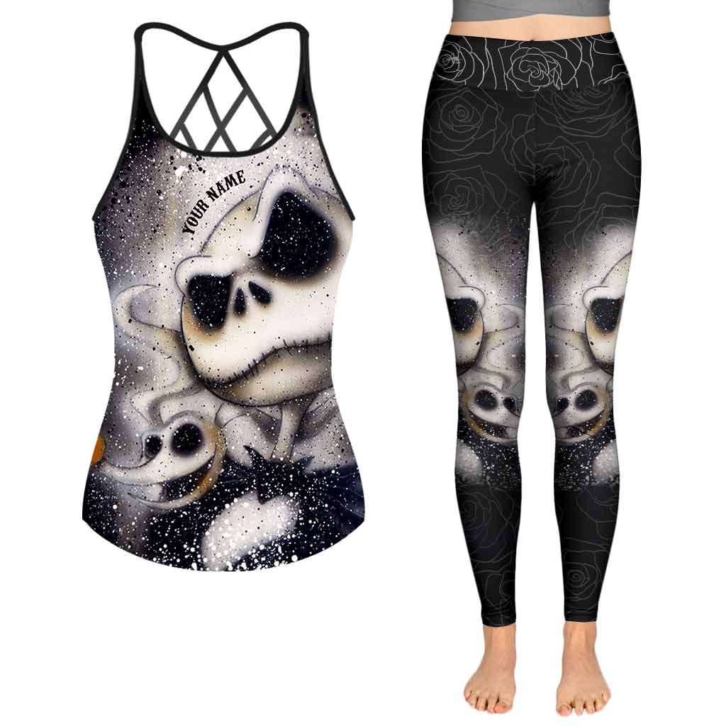Custom Name Halloween Cross Tank Top & Leggings for Women Cross Tank Top & Leggings GradoCreations