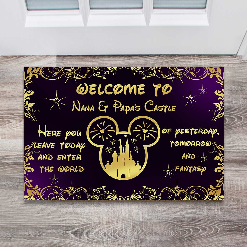 Personalized Doormat Welcome to Nana & Papa's Castle Gift Doormat GradoCreations