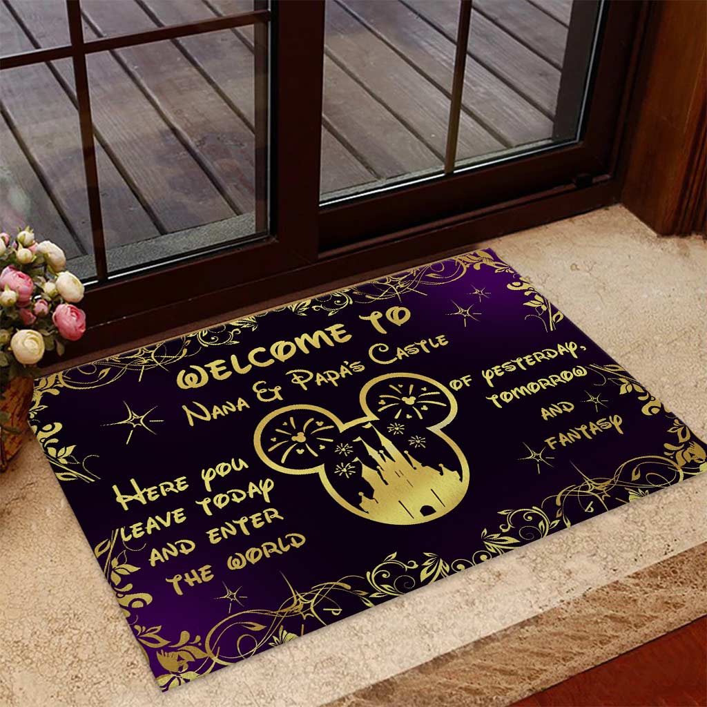 Personalized Doormat Welcome to Nana & Papa's Castle Gift Doormat GradoCreations