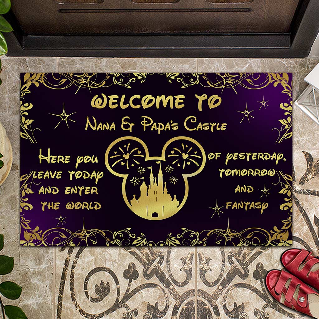 Personalized Doormat Welcome to Nana & Papa's Castle Gift Doormat GradoCreations