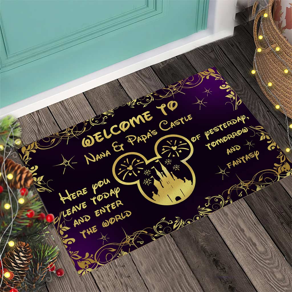 Personalized Doormat Welcome to Nana & Papa's Castle Gift Doormat GradoCreations
