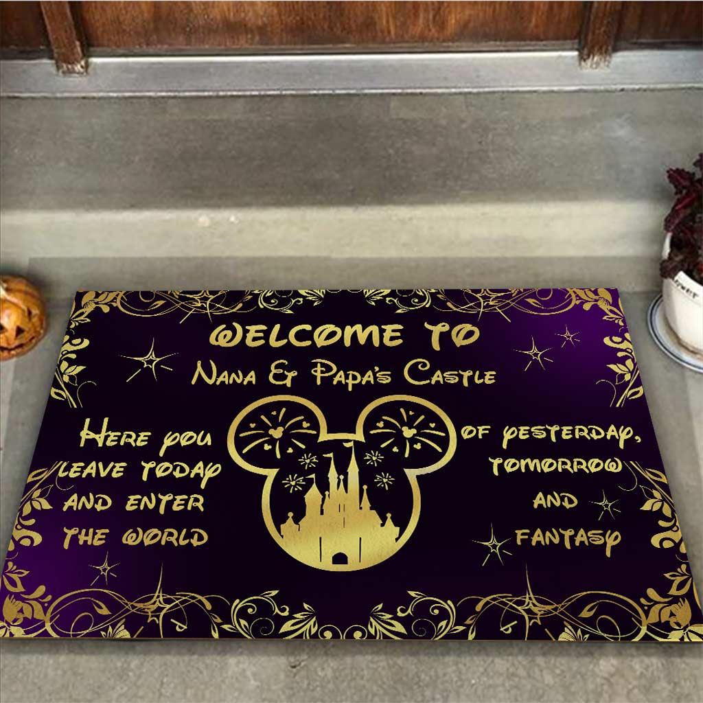 Personalized Doormat Welcome to Nana & Papa's Castle Gift Doormat GradoCreations