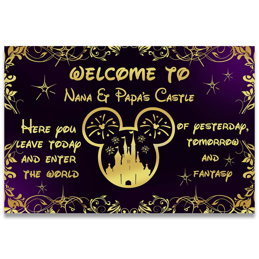 Personalized Doormat Welcome to Nana & Papa's Castle Gift Doormat GradoCreations