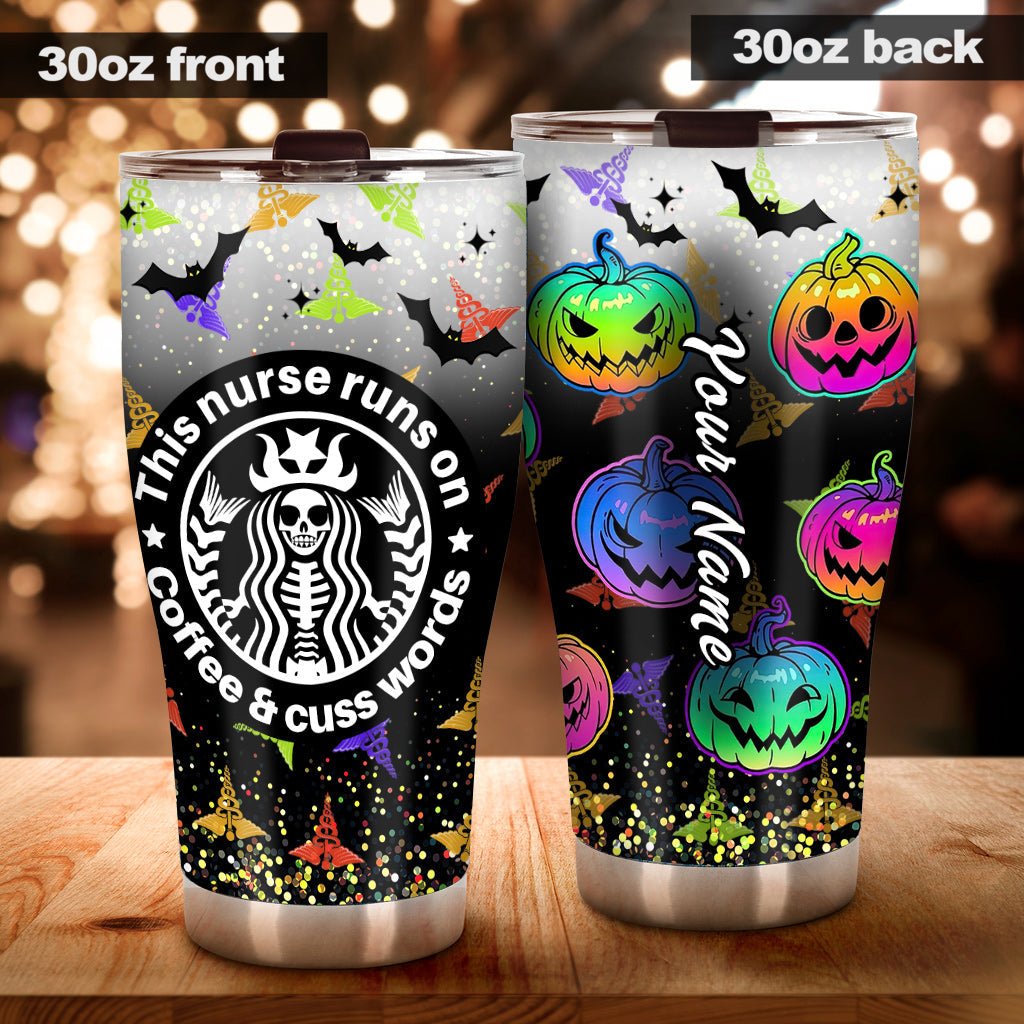 Personalized Halloween Nurse Tumbler Custom Name Gift for Nurse Tumbler GradoCreations
