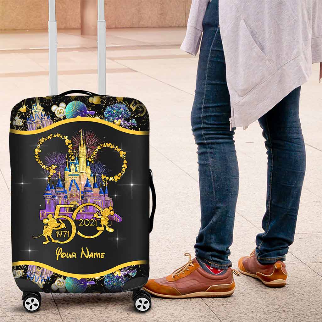 Personalized Luggage Cover for 50th Anniversary | Custom Name Luggage Cover GradoCreations