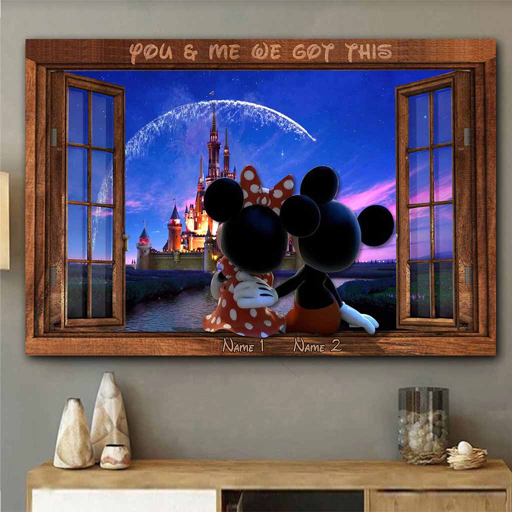Personalized Mouse Poster Custom Names Gift for Couples Canvas and Poster GradoCreations