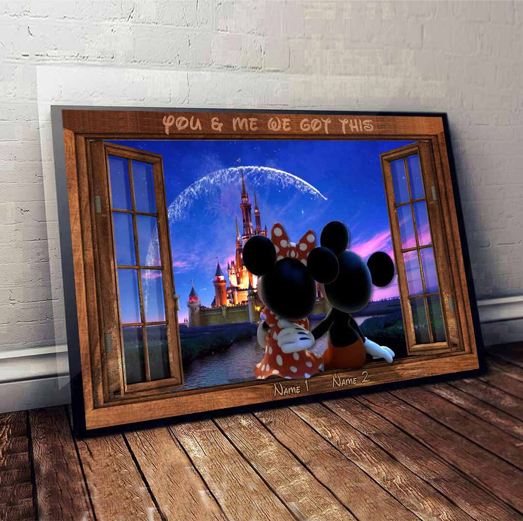 Personalized Mouse Poster Custom Names Gift for Couples Canvas and Poster GradoCreations