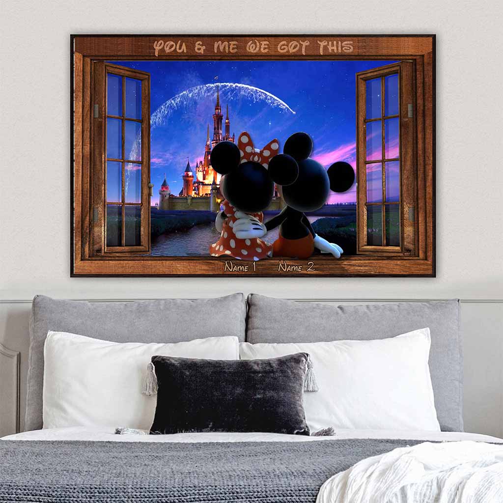 Personalized Mouse Poster Custom Names Gift for Couples Canvas and Poster GradoCreations