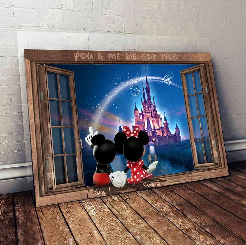 Personalized Mickey & Minnie Mouse Poster Gift for Couples Canvas and Poster GradoCreations
