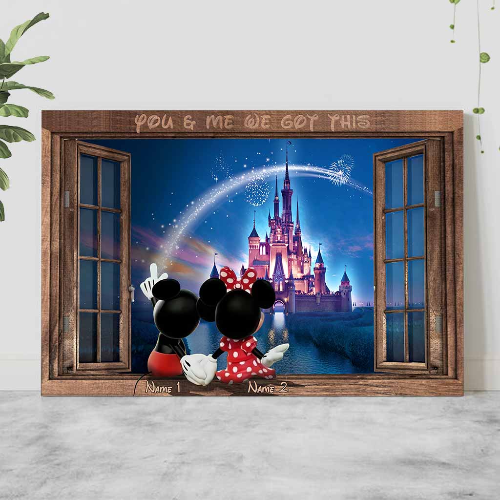 Personalized Mickey & Minnie Mouse Poster Gift for Couples Canvas and Poster GradoCreations