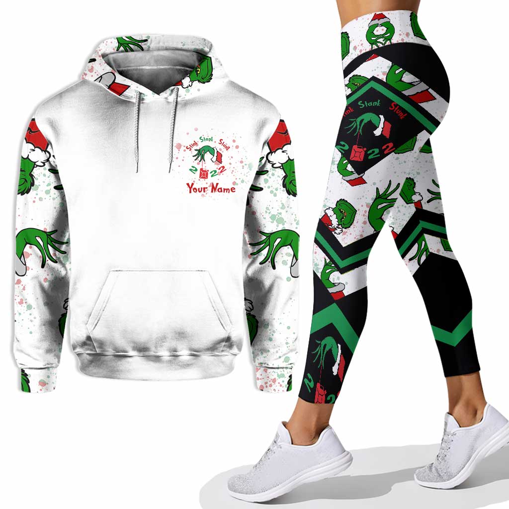 Personalized Grinch Christmas Hoodie and Leggings Set for Family Hoodie & Leggings GradoCreations