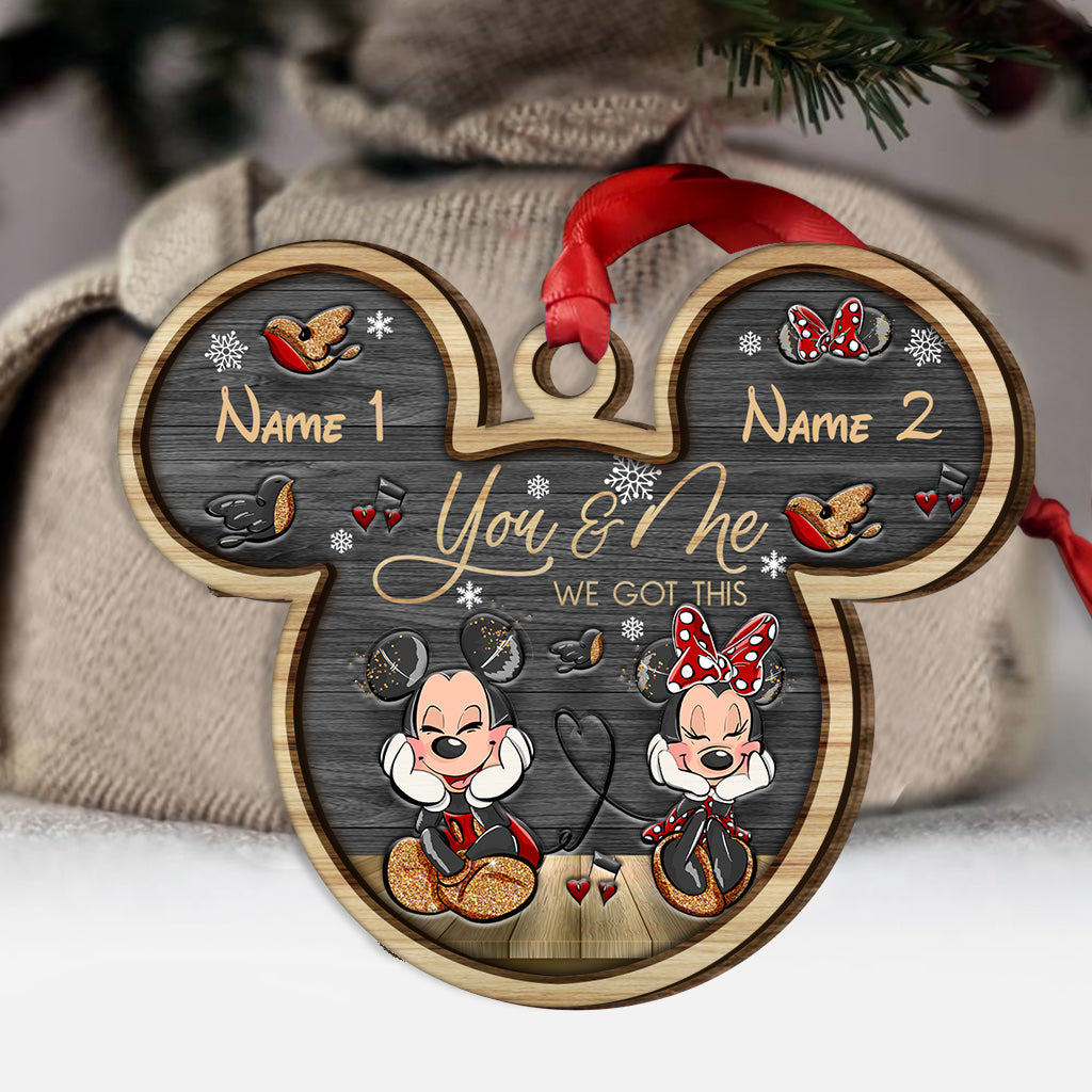 Personalized Christmas Mouse Wood Ornament Custom Names Gift Layered Wood Ornament GradoCreations