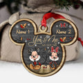 Personalized Christmas Mouse Wood Ornament Custom Names Gift Layered Wood Ornament GradoCreations
