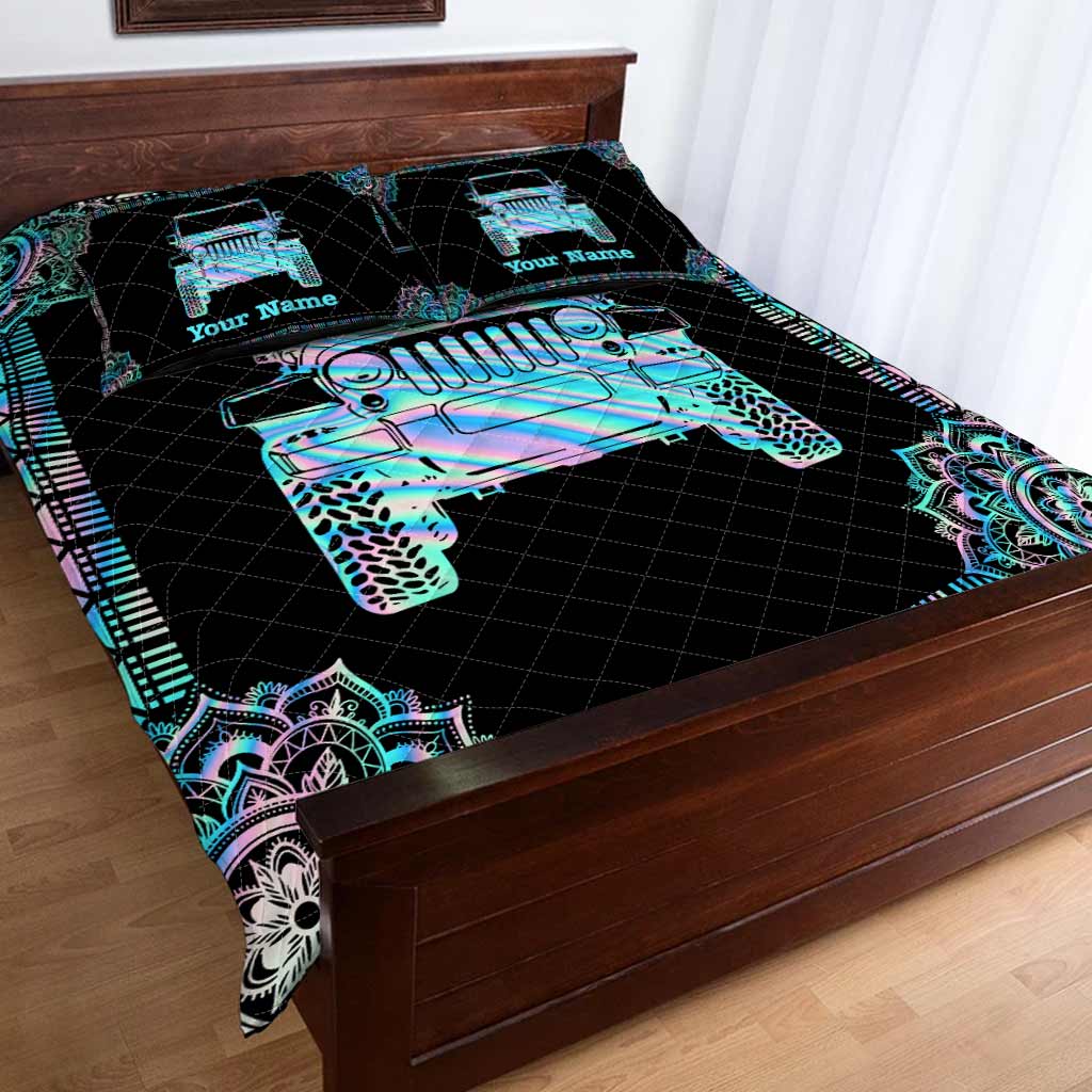 Personalized Jeep Quilt Set Custom Name Gift for Dad Quilt Set GradoCreations