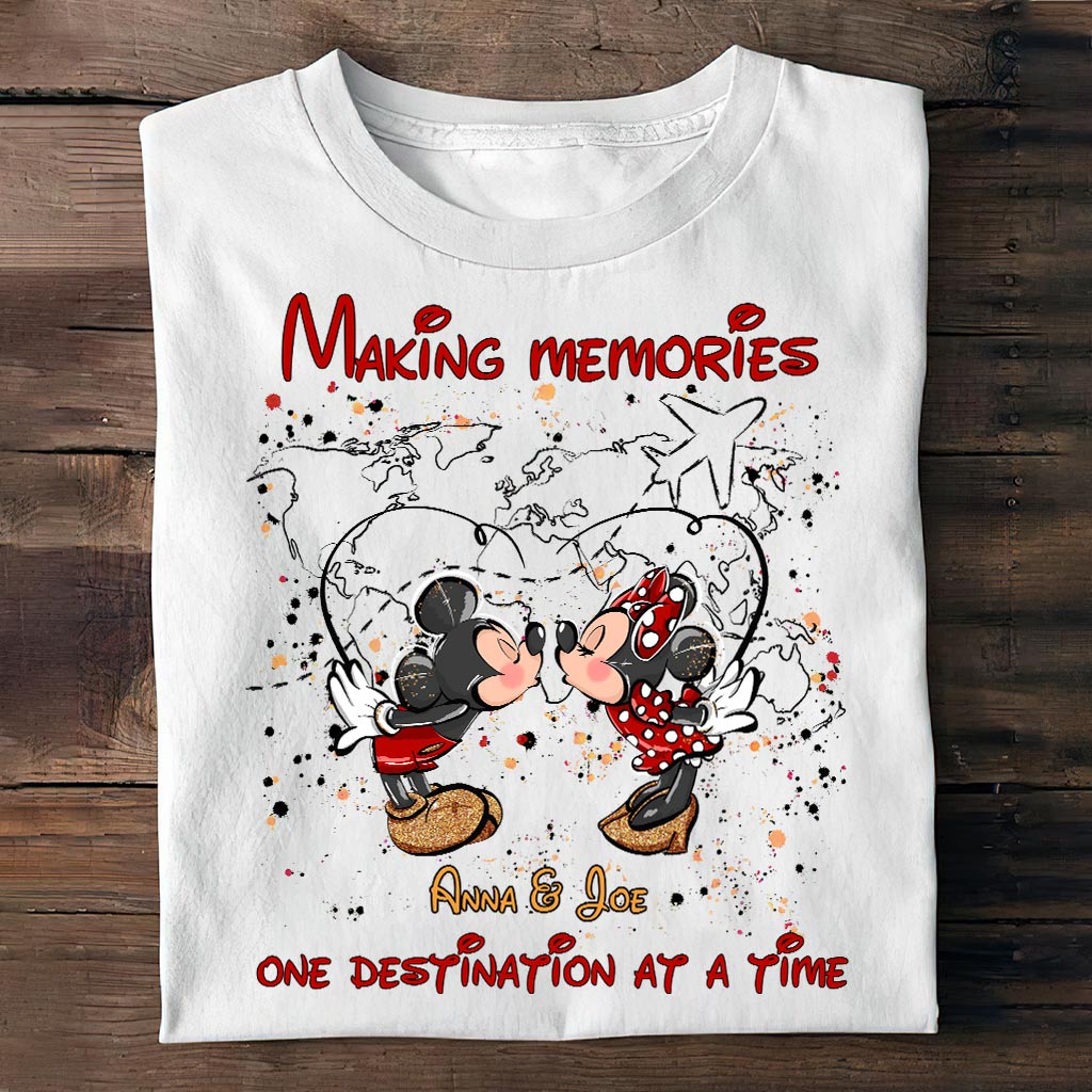 Personalized Mickey Mouse T-Shirt & Hoodie with Custom Names for Couples T-shirt & Hoodie GradoCreations