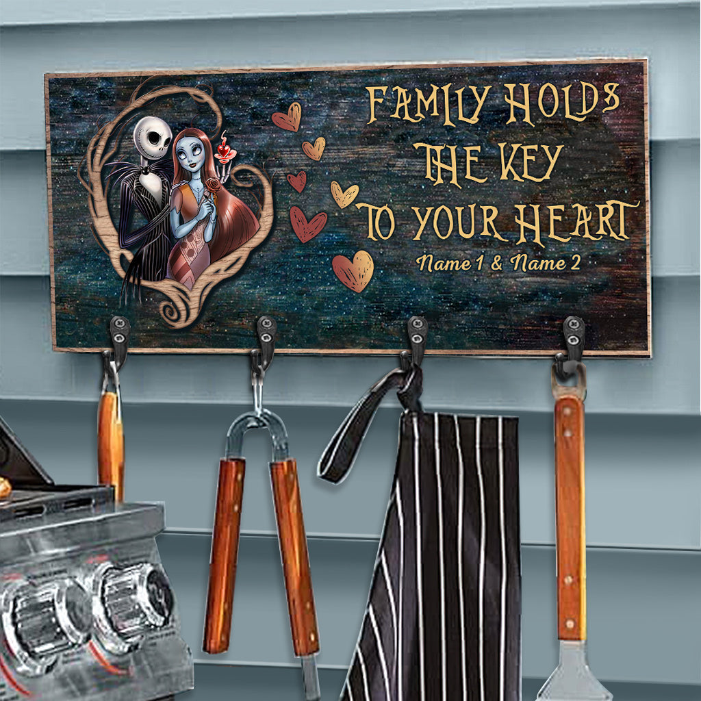 Personalized Family Key Rack with Names Unique Gift Idea Key Rack GradoCreations