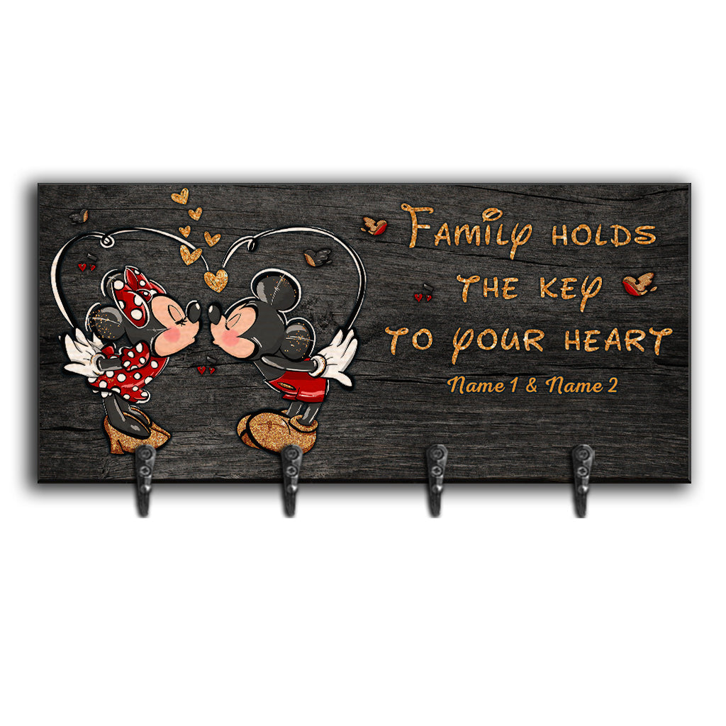 Personalized Family Key Rack with Hooks | Custom Name Sign Gift Key Rack GradoCreations