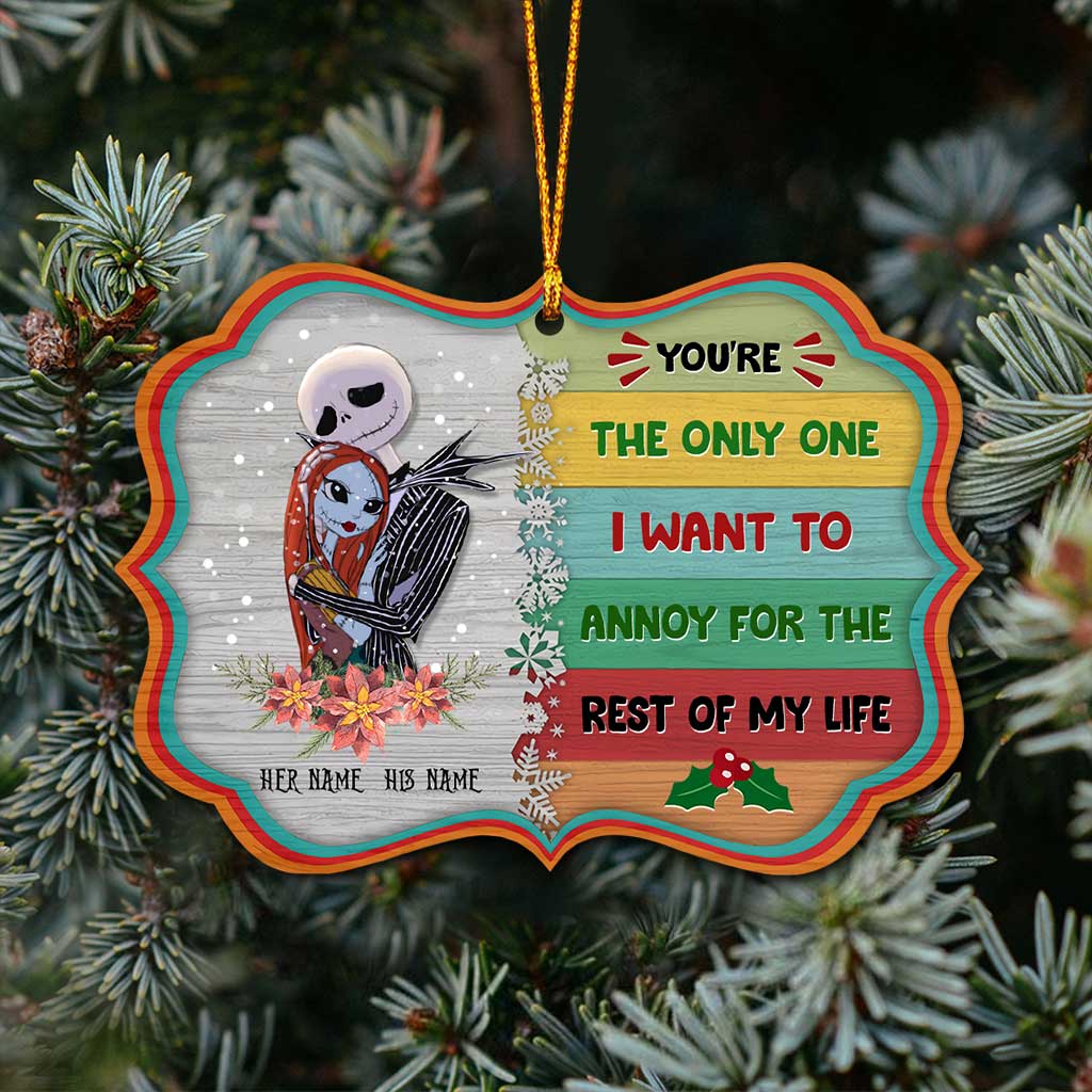 Personalized Nightmare Before Christmas Ornament Custom Names Gift for Couples Ornament GradoCreations